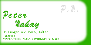 peter makay business card